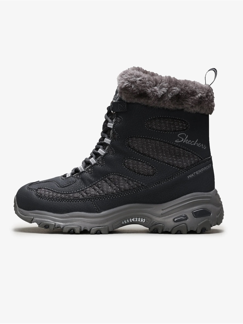 Skechers Women's Waterproof Winter Lace-Up Boot in Charcoal